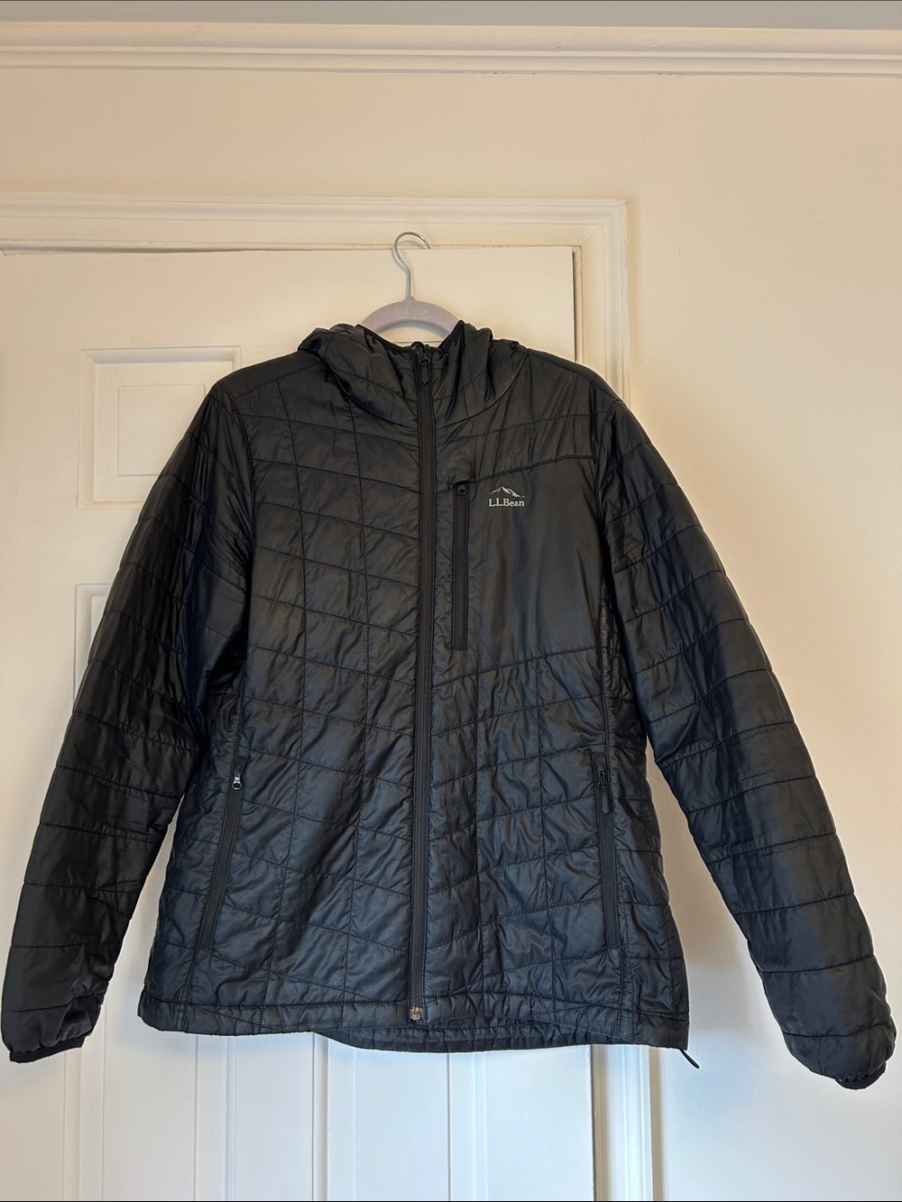 L.L. Bean Black Women's Quilted Hooded Puffer Jacket